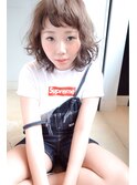 ハイライトベージュ×ベビーバング