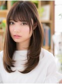 ★ココアベージュ大人ガーリー抜け感ワンカール20代30代40代★7!