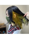 ネイビーブルー&ネオンイエロー