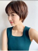 久場】絶壁解消!!丸みショート×薄めバング  20代30代40代