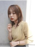 ミディアムレイヤーカットボブウルフ/10代20代/インナーカラー