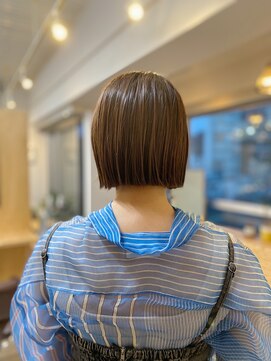 アンドチル 渋谷(AND CHILL) ぱつっとミニボブ/ラベンダーアッシュ 渋谷