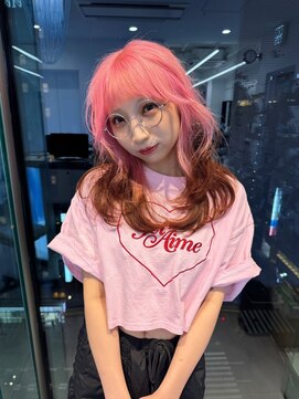 ギグスダブル 栄店(gigs double) ゆるふわレイヤー/デザインカラー/ピンクグラデーション