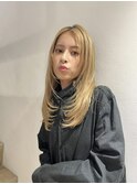レイヤーカット/ブロンド/抜きっぱなしブロンド