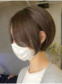 大人ショートボブショートカットココアアッシュくびれミディ