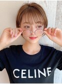 大人可愛いシンプルボブで旬顔ヘアに