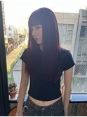ロングレイヤー×ワイドバング×赤カラー