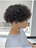 天神波巻きプードルパーマハードスパイラルマッシュメンズ強め