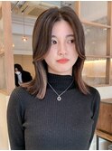 イヤリングカラー　インナーカラー　韓国ヘア