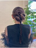 お呼ばれヘアセットカチモリ大人可愛いカチモリヘアアレンジ