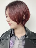 モリオフロムロンドン 原宿本店(morio from London)&nbsp;【morio原宿】顔まわりレイヤーダブルカラーレッドカラー