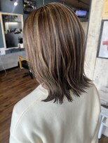 ロイズ ヘアデザイン アンド スパ(LOES)&nbsp;外はねミディ×白髪ぼかしハイライト