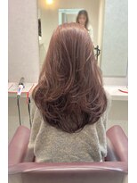 トラップヘアー&nbsp;ふわっと色気レイヤーカット×ブリーチなしピンクブラウン