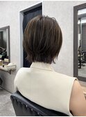 レイヤーボブ　オリーブベージュ