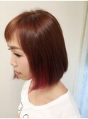 ♪ショートバング♪インナーカラーで可愛く個性的に♪