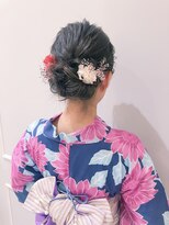 ふわふわシニョンの浴衣アレンジ
