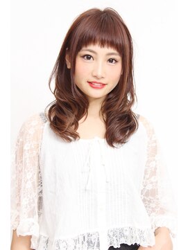 アッシュ 伊勢崎(ash) 重めバング×ツヤ感×大人可愛いエレガントカール