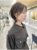 大人かわいい黒髪外ハネショートウルフ