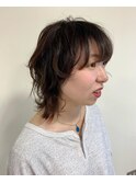 ボブパーマ/黒髪パーマ/切りっぱなしボブ/ショートボブ