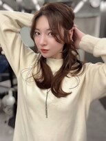 スターズ 川越店(STARS)&nbsp;顔周りカット 艶髪 ブラウン 韓国くびれヘア レイヤーカット