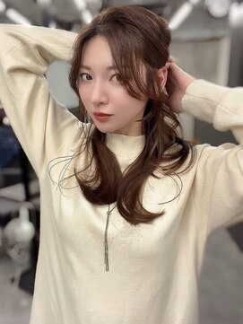 スターズ 川越店(STARS) 顔周りカット 艶髪 ブラウン 韓国くびれヘア レイヤーカット