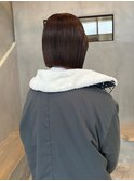 寒色ブラウン×切りっぱなしbob