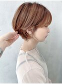 say. ショートボブ レイヤーショート ミルクティーベージュ 小顔