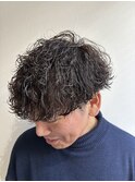 波巻きパーマツーブロックメンズパーマ
