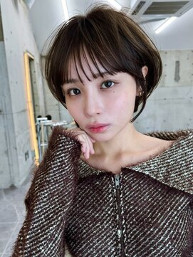 サイン 渋谷(SIGN) 韓国ボブハッシュカットレイヤーカットグレージュブリーチ無し