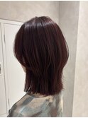 上品に暖色。ワインレッド