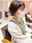 *滝田*似合わせ小顔フェザーショートボブマロンベージュ吉祥寺