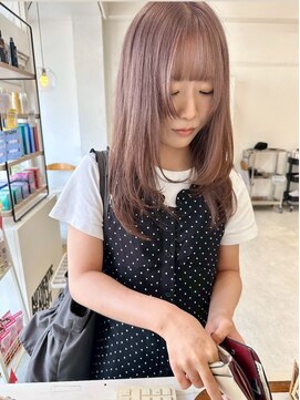 ヘアデザイン ソラ(Sola) 大人可愛いハイトーンダブルカラー艶カラーモーヴピンクレイヤー