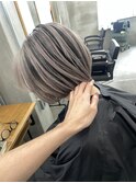 大人ショート　白髪ぼかし　脱白髪染め　ハイライト30代50代60代