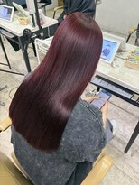 アジールヘア 所沢プロペ通り店(agir hair) ワインレッド ブリーチカラー