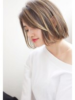 マリアバイアフロート(Maria by AFLOAT) 【添田】3Dカラーのミニマムボブワンレン重めモードブルージュ