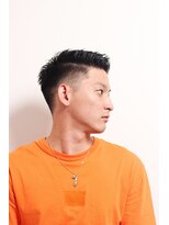 メリケンバーバーショップ フクオカ(MERICAN BARBERSHOP FUK)&nbsp;サイドパートショートセミウェットワイルドツーブロックテクノ43