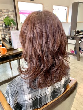 オレンジ(orange) 【orange大分賀来】ミディアムウェーブボブスタイル