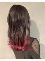 ヘアー ミッション 心斎橋店(hair Mission) ダークグレイに毛先ピンク