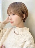 大人ショートボブ丸みショートカットマッシュショート前髪あり