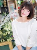 斜めバンググレージュナチュラルミディc5戸田公園20代30代40代