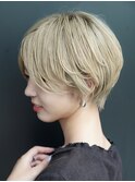 大人ショートボブ丸みショートカットマッシュショート前髪あり