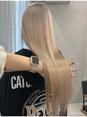ツヤ髪ロング/ホワイトミルクティー/ケアブリーチ