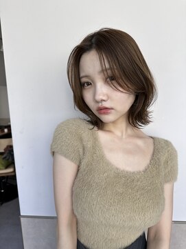 サンド 名古屋(sand) ボブ/レイヤーカット/髪質改善/ウェットヘア/オリーブベージュ