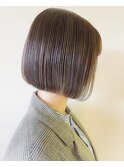 ハイライトボブ/ミニボブ/アッシュベージュ/白髪ぼかし/ワンレン