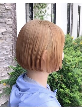 ルプラ ガーデン(le-pla garden) 切りっぱなしボブ#オレンジベージュ#ダブルカラー#豊橋#豊川