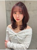 小顔に見せるヘア/ワンレン/ボブウルフ/ネビージュ/黒髪カタログ