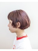 ショートボブ/フェイスレイヤー/パーマ/ショートバング/オン眉