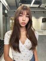 2wayバング　韓国ヘア　ロングレイヤー　小顔　前髪
