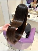 京都美容室 髪質改善 レイヤーカット ブリーチなし 透明感カラー