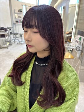 アナ ラーナ(Anna Lanna) ワインレット、レッドピンク、顔周りレイヤー